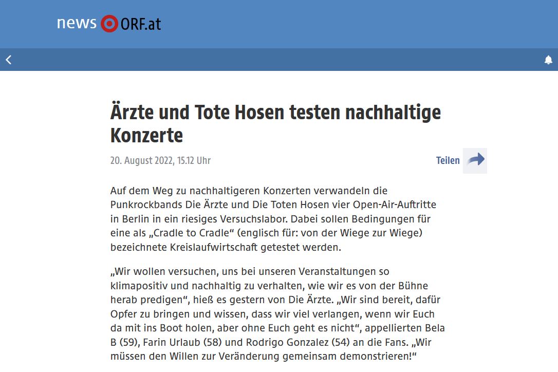 ORF Artikel über Labor Tempelhof